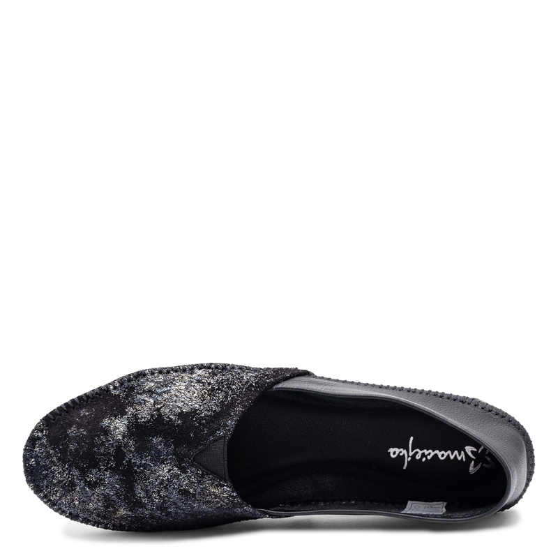 Maciejka Leather Slip-On Shoes Metallic Shine Black Silver 1930W-47/00-0