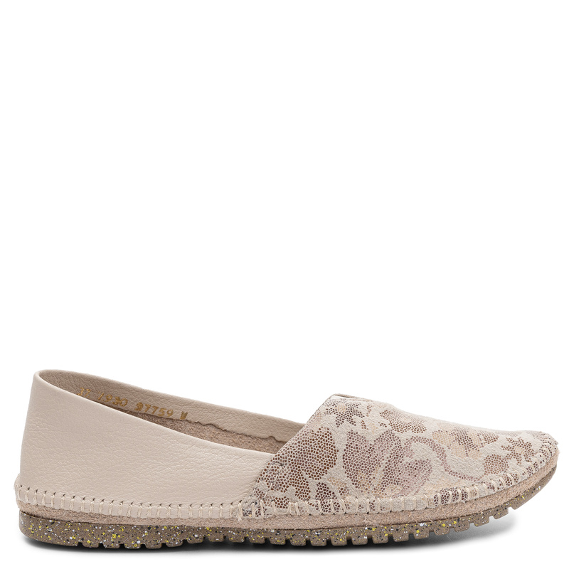 Maciejka Women's Leather Loafers Floral Pattern Beige 1930W-58/00-0
