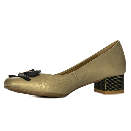 Maciejka Women's Leather Gold Pumps 06421-25/00-1