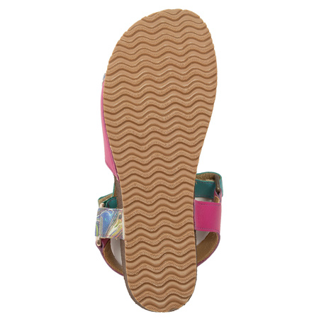 Maciejka Women's Leather Sandals Pink Turquoise