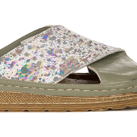 Maciejka Pistachio Women's Leather Slides