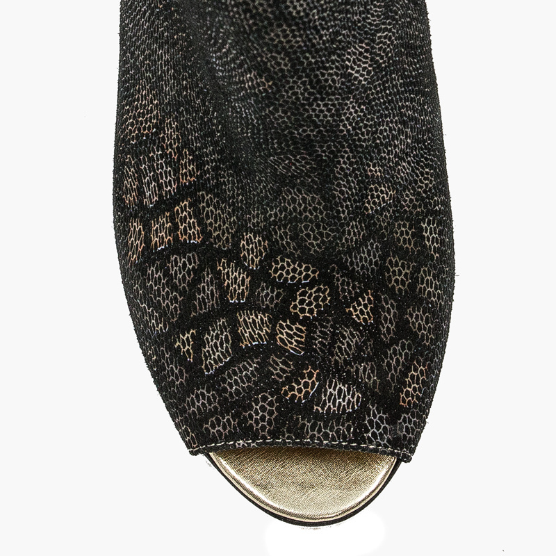 Maciejka Black + Gold velor Boots