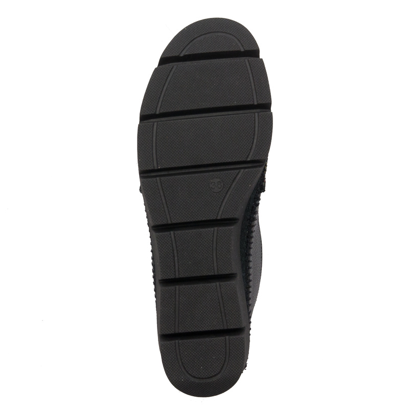 Maciejka Black+Flowers leather Flat Shoes 5814A-20/00-1