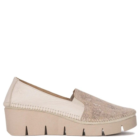Maciejka Beige Leather Flat Shoes 5814A-10/00-1