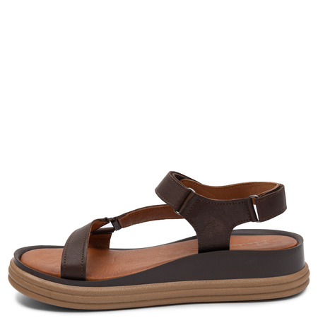 Maciejka Genuine Leather Comfortable Women's Wedge Sandals Brown L7634-02/00-1