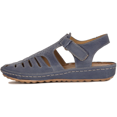 Maciejka Leather Navy Blue Women's Sandals