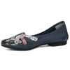 Maciejka Leather Ballet Flats Interlaced Detailing Flat Heel Navy 01358-27/00-0
