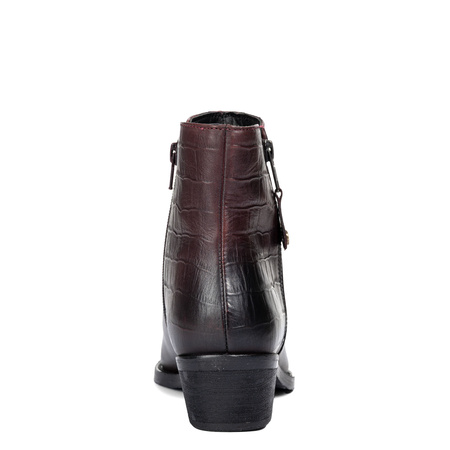Maciejka Leather Ankle Boots with Croco Embossing Bordeaux H7170-23/00-7