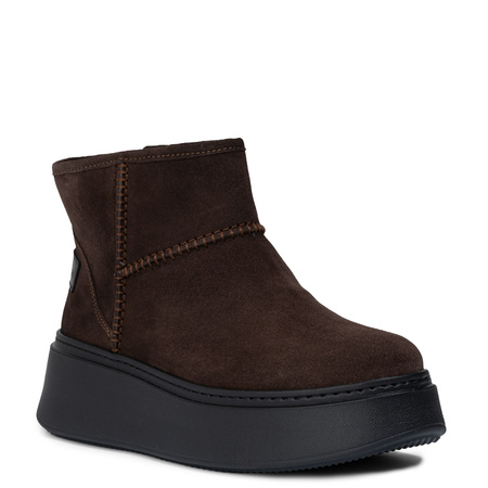 Maciejka Velour Boots on Thick Platform Brown 06257-12-00-4