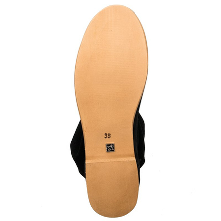 Maciejka Velour Leather Knee-High Boots Black 05057-01/00-6