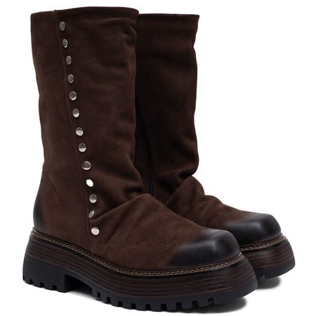 Maciejka Leather Insulated Ankle Boots Elegant Brown 07595-02/00-8