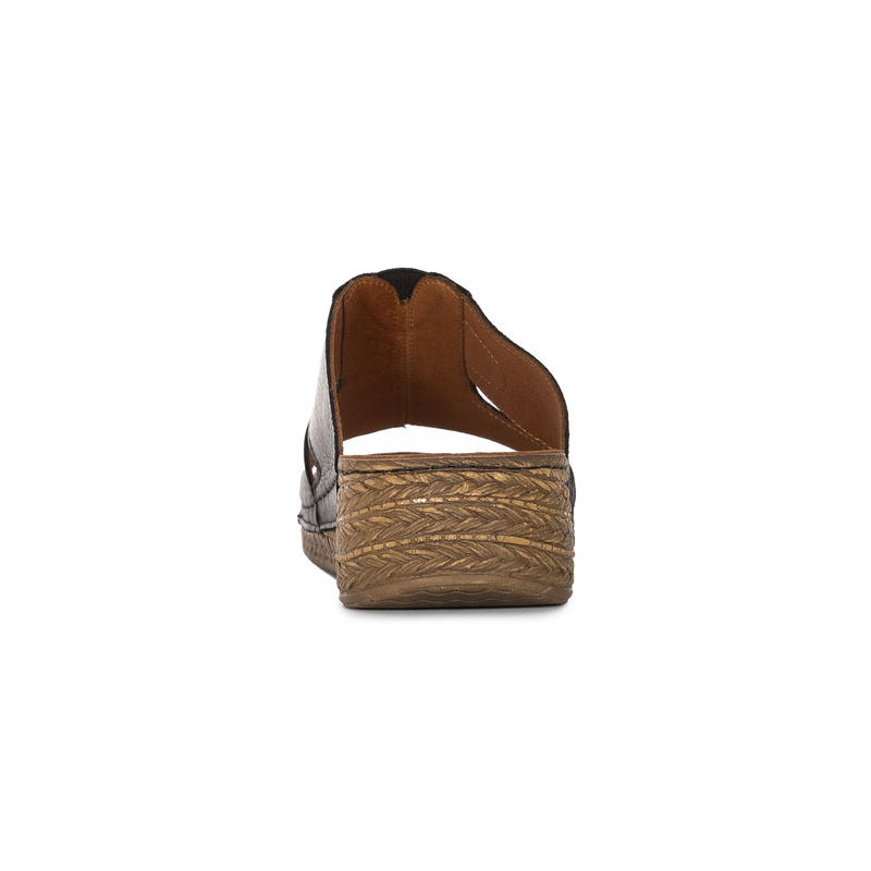 Maciejka Black Women's Leather Slides