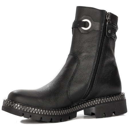 Maciejka Black Leather Women's Boots 05727-01/00-6