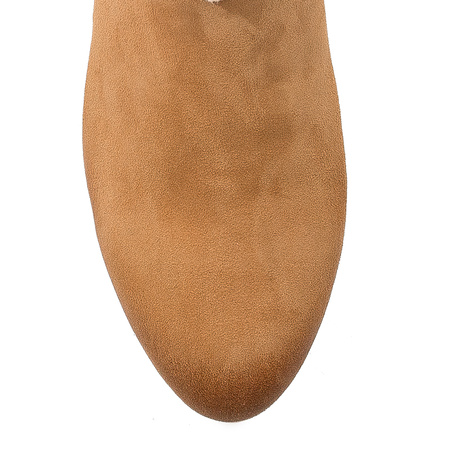 Maciejka Botki Welurowe Etniczny Mankiet Brązowe 05986-29/00-5