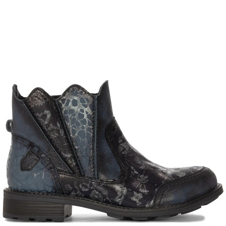 Maciejka Crafted Leather Ankle Boots Flat Heel Navy 07006-06/00-8