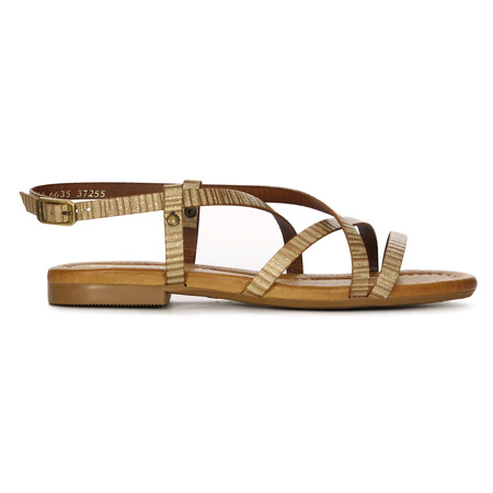 Maciejka Women's Leather Beige And Gold Sandals