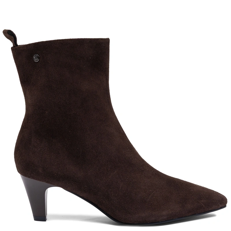 Maciejka Buty Damskie Botki Zamszowe Na Słupku Czekoladowy Brąz K7695-02/00-7