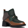 Maciejka Leather Two-Tone Ankle Boots With Decorative Buckle Brown-Green A6747-29/00-8