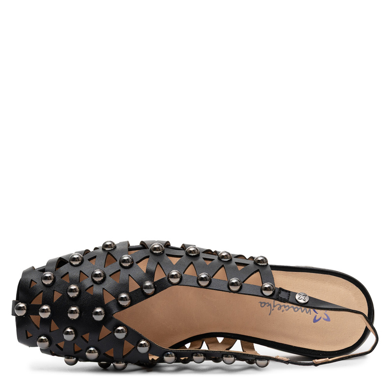 Maciejka Slingback Pumps Leather Cutout Studded Black K7480-01/00-0