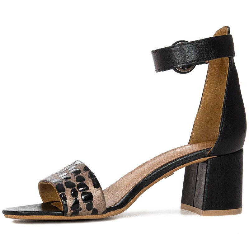 Maciejka Black + Gold Sandals 04141-46/00-5