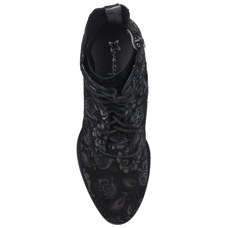 Maciejka Original Leather Boots Velour Ankle Boots Black 06391-01/00-1