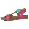 Maciejka Women's Leather Sandals Pink Turquoise