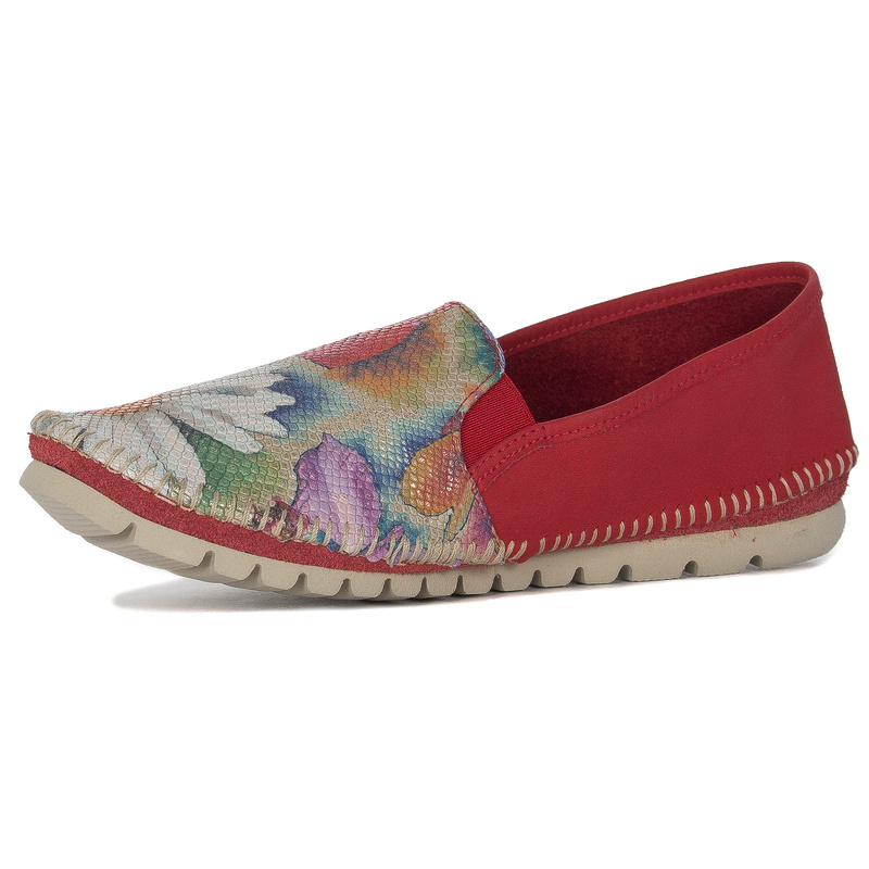 Maciejka Red & Flowers Low Shoes 3512W-20/00-5