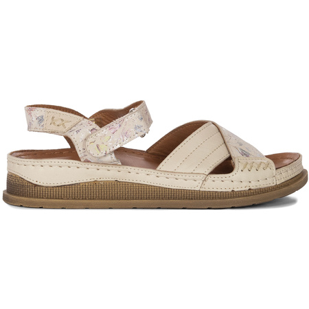 Maciejka Women's Leather Sandals in Flowers