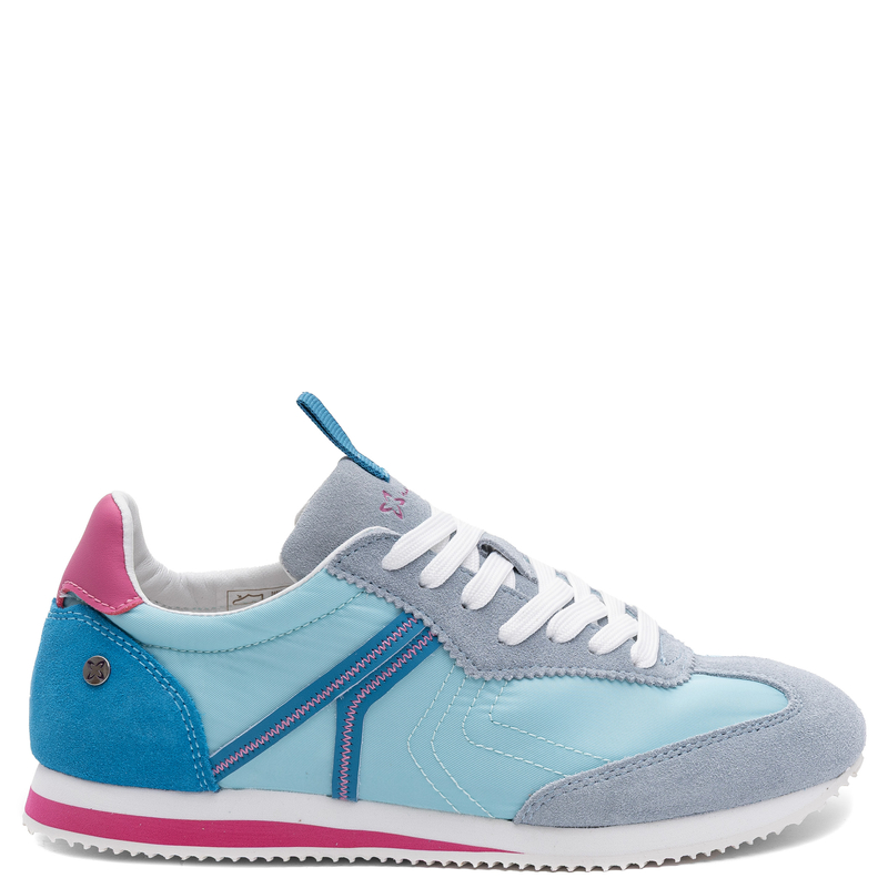 Maciejka Sneakersy Skórzane Wielokolorowe Patchworkowe Niebieskie M7355-06/00-7