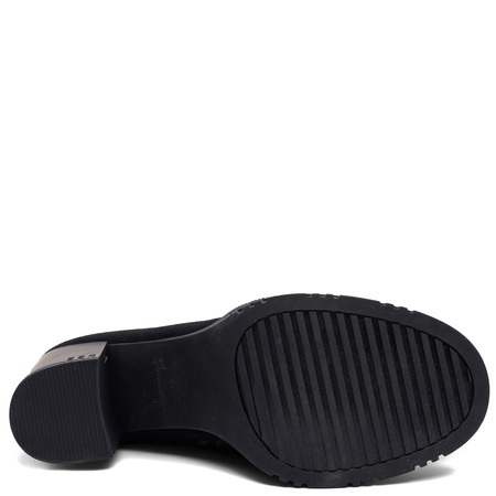 Maciejka Black Suede Ankle Boots Block Heel Platform K7700-01/00-7