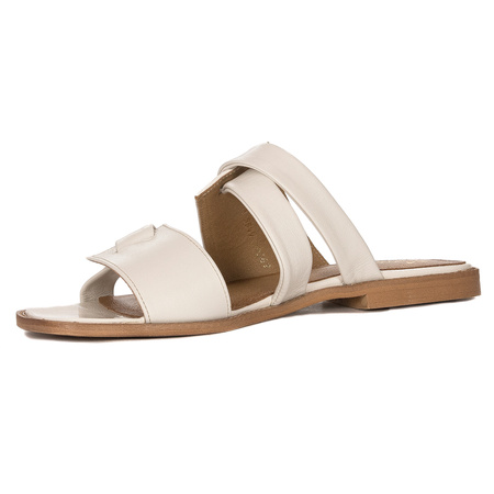 Maciejka Beige Women's Leather Slides
