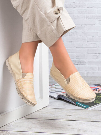 Maciejka Półbuty Skóra Naturalna Beige