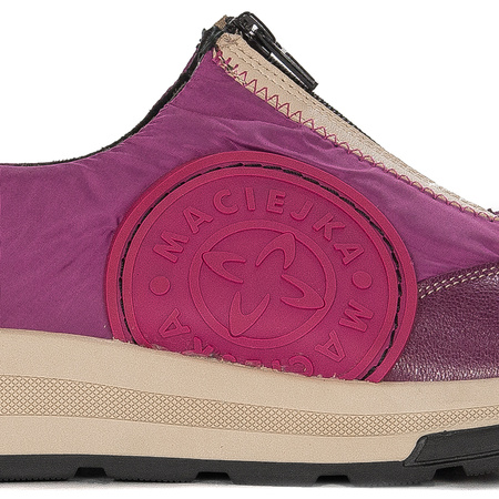 Maciejka Sneakersy Skórzane Z Zamkiem Na Platformie Fuksja 06296-15/00-8
