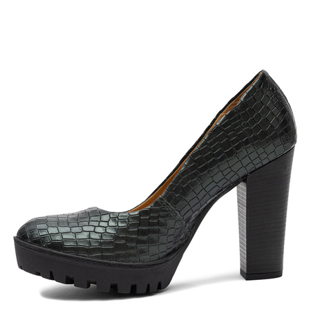 Maciejka Pumps Leather Snake-Embossed Platform Green 2629W-02/00-1