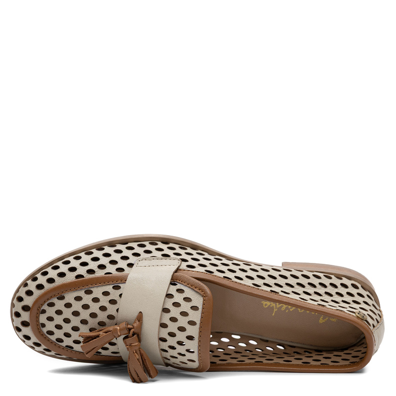 Maciejka Leather Perforated Loafers Beige-Brown HJ760-14/00-1