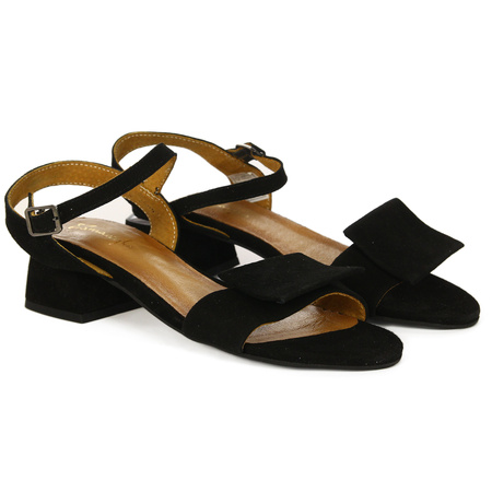 Maciejka Women's Heeled Leather Sandals Black
