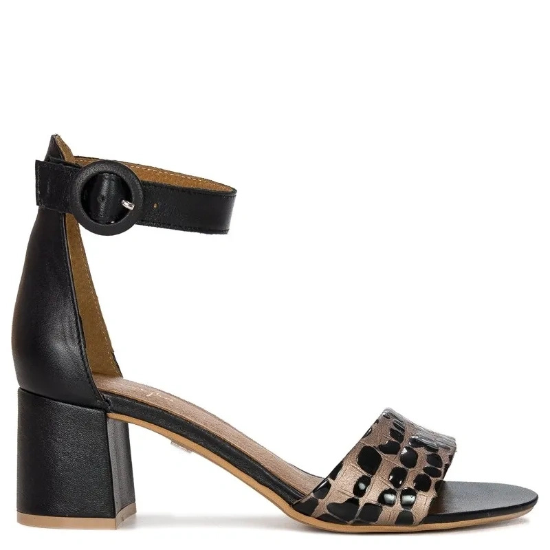 Maciejka Black + Gold Sandals 04141-46/00-5