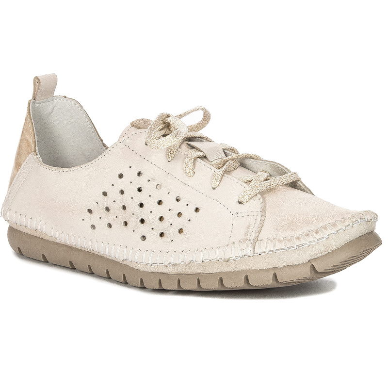 Maciejka Women's Leather Shoes Beige