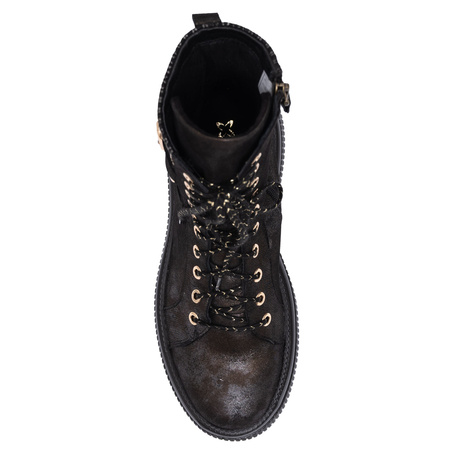 Maciejka Leather Lace-Up Platform Ankle Boots Brown-Black 07105-02-00-8