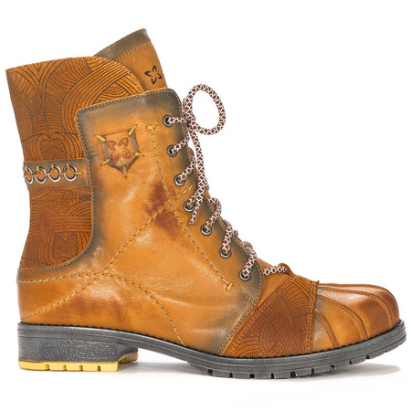 Maciejka Yellow Lace-up Boots 03961-07/00-4