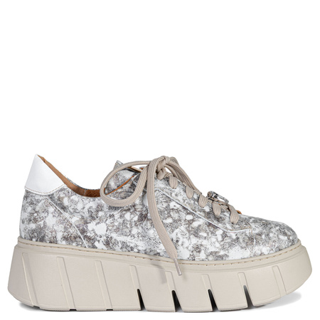Maciejka Leather Platform Sneakers with Decorative Detail White-Grey-Copper 6891W-02/00-8