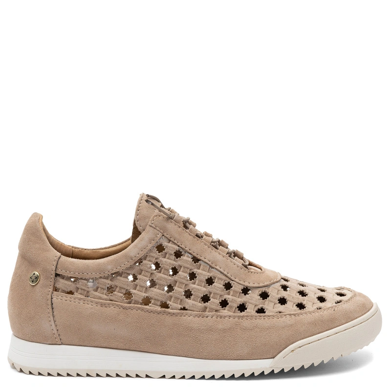 Maciejka Leather Openwork Suede Sport Shoes Beige 07323-04/00-1