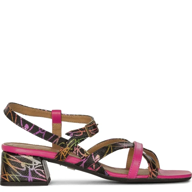 Maciejka Women's High Heel Leather Sandals Pink Black