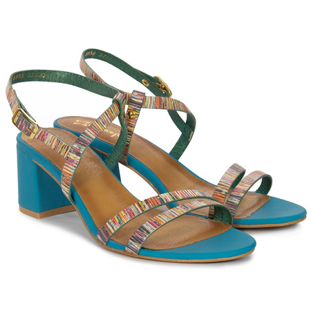 Maciejka Women's Leather Heeled Blue Sandals