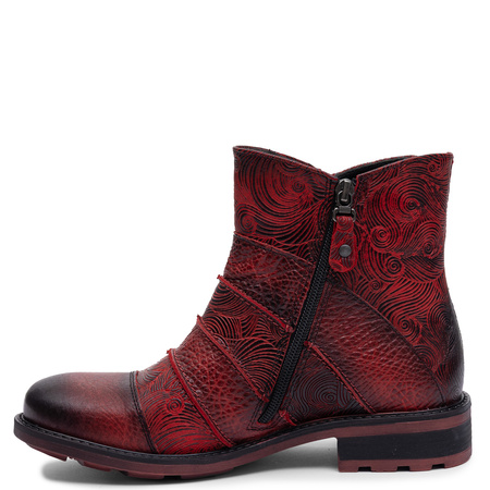 Maciejka Leather Warm-Lined Ankle Boots Red 07610-08/00-8