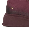 Maciejka Velour Leather Combat Boots on Platform Burgundy 06309-23/00-8