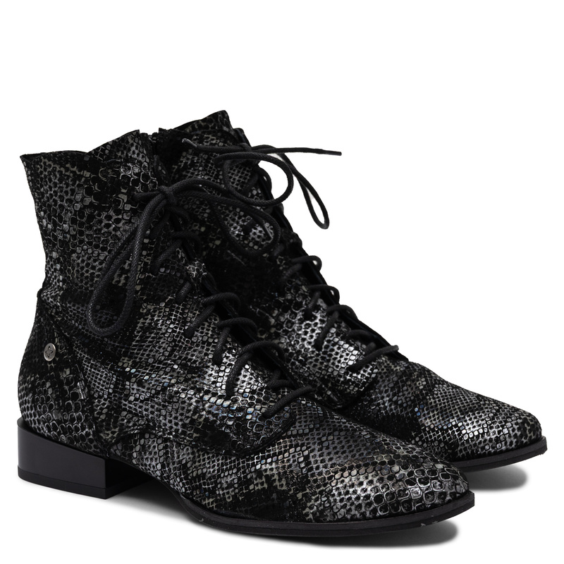 Maciejka Ankle Boots Snake Print Black 6391W-01/00-1