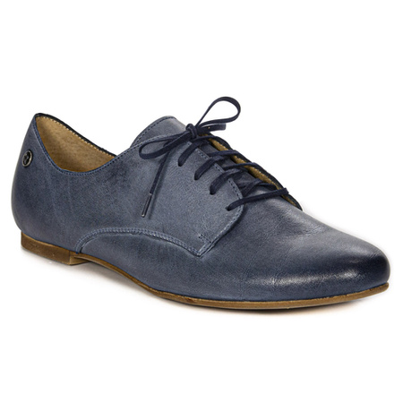 Maciejka Women's Navy Leather Flat Shoes