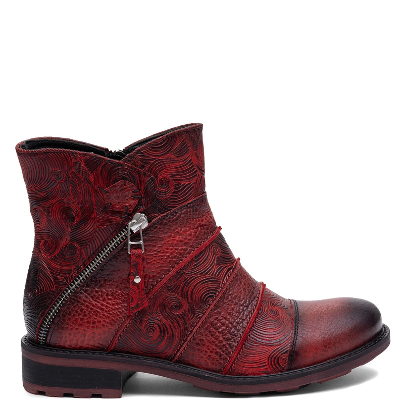 Maciejka Leather Warm-Lined Ankle Boots Red 07610-08/00-8