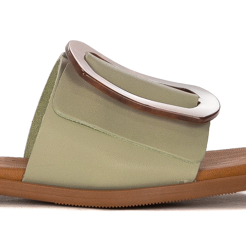 Maciejka Green Women's Leather Slides